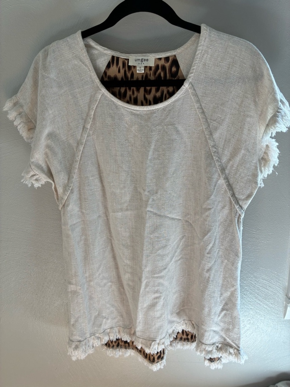 Umgee Leopard Print Linen Top